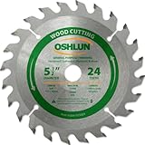 Oshlun SBW-055024 5-1/2 inch 24 Tooth ATB General Purpose and Trimming Saw Blade with 5/8 inch Arbor