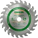 Oshlun SBW-055024 5-1/2-Inch 24 Tooth ATB General Purpose and Trimming Saw Blade with 5/8-Inch Arbor (1/2-Inch and 10mm Bushings)