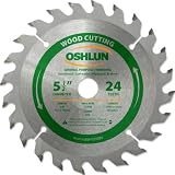 Oshlun SBW-055024 5-1/2-Inch 24 Tooth ATB General Purpose and Trimming Saw Blade with 5/8-Inch Arbor (1/2-Inch and 10mm Bushings)