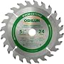 Oshlun SBW-055024 5-1/2-Inch 24 Tooth ATB General Purpose and Trimming Saw Blade with 5/8-Inch Arbor (1/2-Inch and 10mm Bushings)