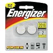 Energizer 2016 3V Lithium Button Cell Battery Retail Pack - 2-Pack