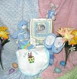 Deluxe Baby's First Easter Basket - Frame, Blanket, Plush, and MORE! - BLUE