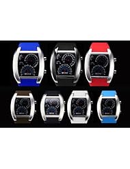 Youyoupifa Rubber Band Digital Display Dial LED Wrist Watch (Navy Blue)