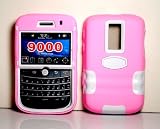 Pink Silicone with Plastic Hybrid Warrior Robotic Protective Case or Blackberry Bold 9000
