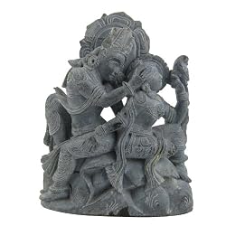 Lord Krishna and Radha Stone Carving (sos049)