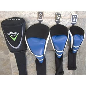 Callaway Blue/White 4 Piece Golf Headcover Set Driver Woods Hybrid Superior Quality Head Covers