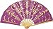 Lilac Purple Gilded SAA Paper Hand Fan (henna motif)