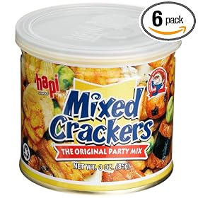 Hapi Mixed Crackers, 3-Ounce Tins (Pack of 6)