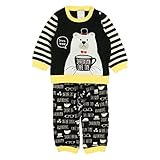 ベビー パジャマ 男の子 長袖 裏起毛 腹巻付 ルームウェア 上下セット 赤ちゃん 秋冬 ブラック-BK 90cm