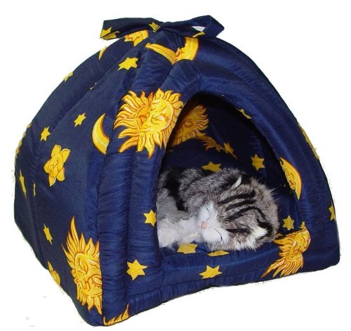 dog/cat igloo/bed 14'' in blue sun/moon/star #2094S