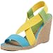 Lauren Ralph Lauren Women's Celestine Stretch Espadrille,Turquoise/Lemon,6 B US