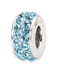 Sterling Silver Reflections Sky Blue Double Row Swarovski Elements Bead