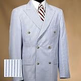 Double-Breasted Seersucker Suit Jacket