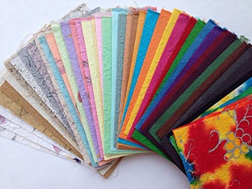 Value Pack 50 Sheets of Handmade Thick Saa Mulberry Paper - Crafts, Scrapbooking