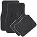 OxGord 21pc Black & Gray Flat Cloth Seat Cover and Carpet Floor Mat Set for the Toyota Camry Coupe, Airbag Compatible, Split Bench, Steering Wheel Cover Included