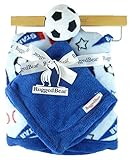 30 x 30 Fleece Sports Themed Baby Blanket Gift Set (Soccer) by Rugged Bear [並行輸入品]