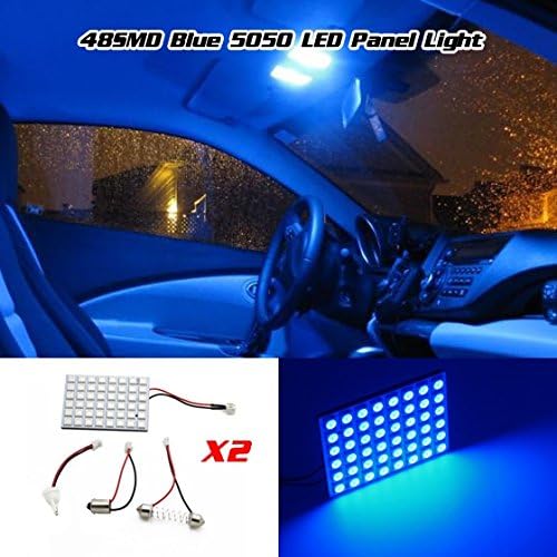 Partsam 2X 48SMD 5050 Blue Light Panel T10 BA9S Festoon Dome Interior Bulb For 2003-2013 Toyota Land Cruiser