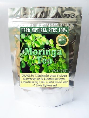 Moringa Tea Leaf Pure Dried Organic 100 Sachets From Thailand