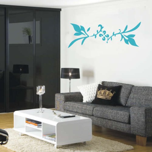 Imagen 2 de Etiqueta de la pared f61 hermosas flores 120x43 cm