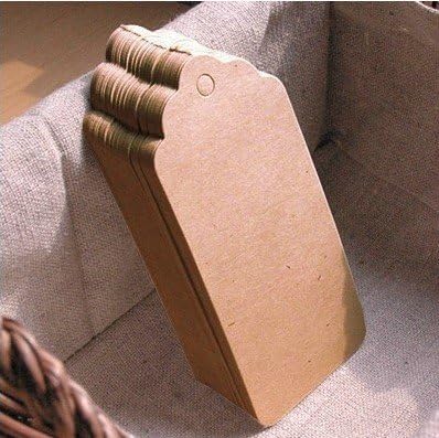 OPCC 100pcs Wedding Brown Retangle Kraft Paper Tag Bonbonniere Favor Gift DIY Tags with Jute Twines Flower Head Rectangle(100pcs),1PCS Opcc Sticky Notes included