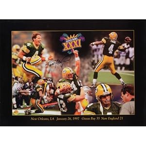 Brett Favre Green Bay Packers Super Bowl XXXI Autographed 18'' x 24'' Collage Photograph - Memories - Mounted Memories Certified