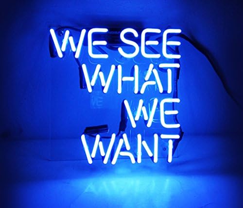 Cool Beer Neon Sign Blue Room Decor 'We See What We Want' Led Lamp Light for Home Beer Pub Billards Hotel Beach Cocktail Recreational Game Room 9.4" x 9.8"
