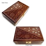 Handmade Carving Wooden Jewelry Box With Brass Engraved, Velvet Lined Inside (Free Shipping) Wbox0200