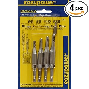 Eazypower 81779 Hinge Centering Drill Bits, 4-Pack by Eazypower