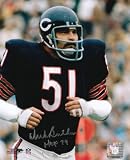 Dick Butkus Chicago Bears - Running - Autographed 8x10 Photograph with HOF 79 Inscription