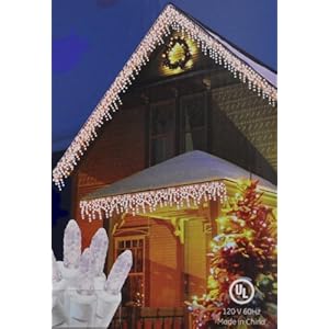 GE Energy Saving 100 LED Icicle-Style Warm White Holiday Lights - Outdoor or Indoor
