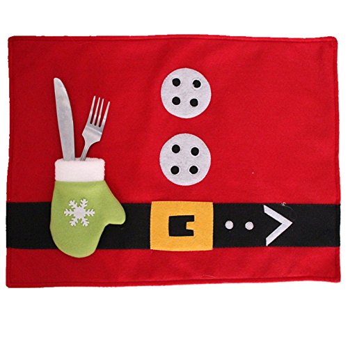 EFINNY Christmas Dinner Table Mats Placemats Napkins Cloth Decor Cover Festival Party Home Decoration