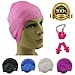 Premium Long Hair Swim Cap For Men & Women, Lady Boys & Girls With Beautiful Design - The Best Swim Cap On The Market - Free Nose Clip & Ear Protection.