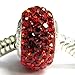Sterling Silver Simulated July Birthstone Round Siam Red Crystal European Style Bead Charm