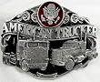 American Trucker Enamel Pewter Belt Buckle