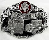 American Trucker Enamel Pewter Belt Buckle