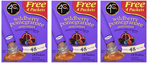 4C Totally Light 2 Go Wildberry Pomegranate, Sugar Free, 20-Count Boxes (Pack of 3)