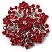 Jewelry : Victorian Corsage Flower Brooch (Silver&Bright Red)