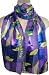 Abstract Picasso Print Purple, Yellow, Green & Blue Oblong Scarf /Sash Belt / Headban...