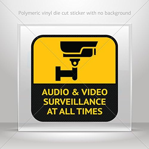 Decals Decal Audio And Video Surveillance At All Times Sign Motorbike Waterproof Vinyl 0500 X58W9