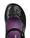 Leatherette Floral Decor Velcro Strap School Uniform Sandal (Toddler/Little Girl/Big Girl) BC75 - Black