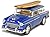 12 pcs in Box: 5" 1955 Chevy Nomad with Surfboard 1:40 Scale (Blue/Green/Metallic Red/Red)