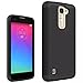 LG K7 Case,LANDFOX Rubber Hybrid Hard Silicone Shockproof Case Cover For LG K7 (Black)