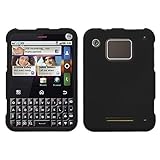 Black Rubberized Hard Protector Case Phone Cover for Motorola Charm MB502