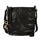 Fossil Maroquinerie - ZB4393001 - Winslett II - Sac port&eacute; Crois&eacute; Moyen Mod&egrave;le - Femme - Cuir d'Agneau Noir