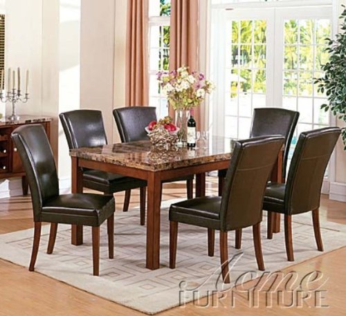 Portland 7-Pc Marble Dining by Acme