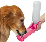 Dog Water Bottle - Pink Handi Drink 17 oz. - The Portable, Spill-Proof Way to Keep Pets Hydrated