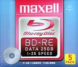 maxell �f�[�^�p 1-2�{���Ή� BD-RE �Ж�1�w  �����^  �L���e��25GB 5���p�b�NBDRE25P.1P5S