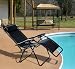 New Case of (2) Black Zero Gravity Chairs Recliner Lounge Patio Chairs Folding