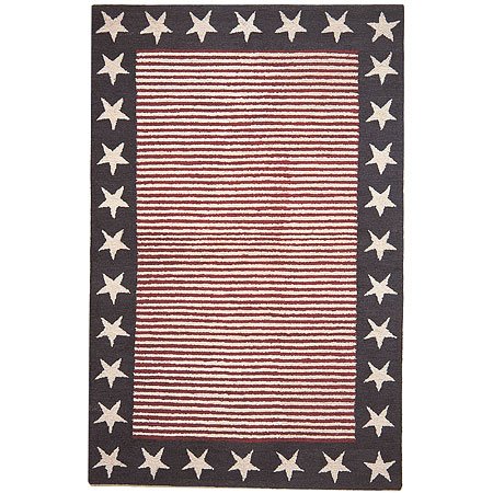 Stars & Stripes Hand Hooked Wool Rug