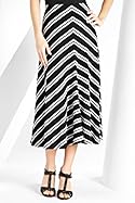  Panelled Chevron Stripe Stretch Skirt